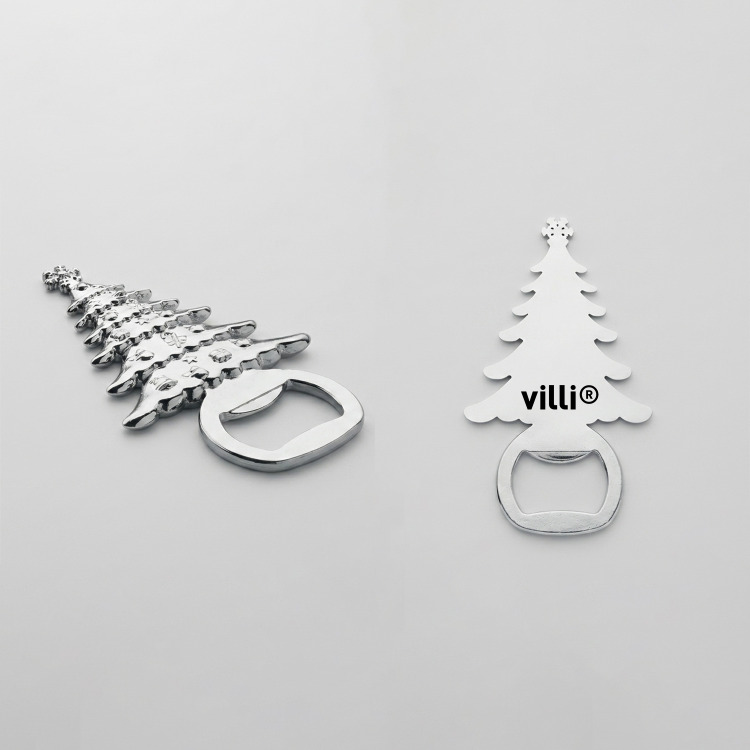 D&eacute;capsuleur motif No&euml;l Argent Mat