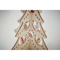 D&eacute;coration de sapin en bois avec ornements