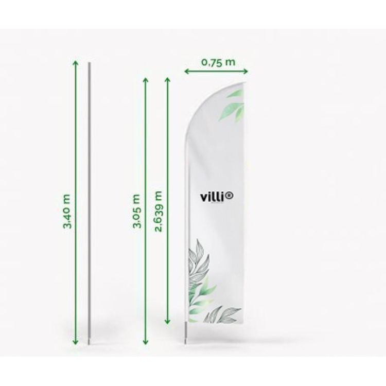 Drapeau | Oriflamme | Beachflag Taille M Recto/Verso