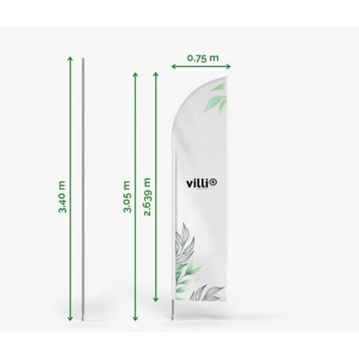 Drapeau  Oriflamme  Beachflag Taille M Recto