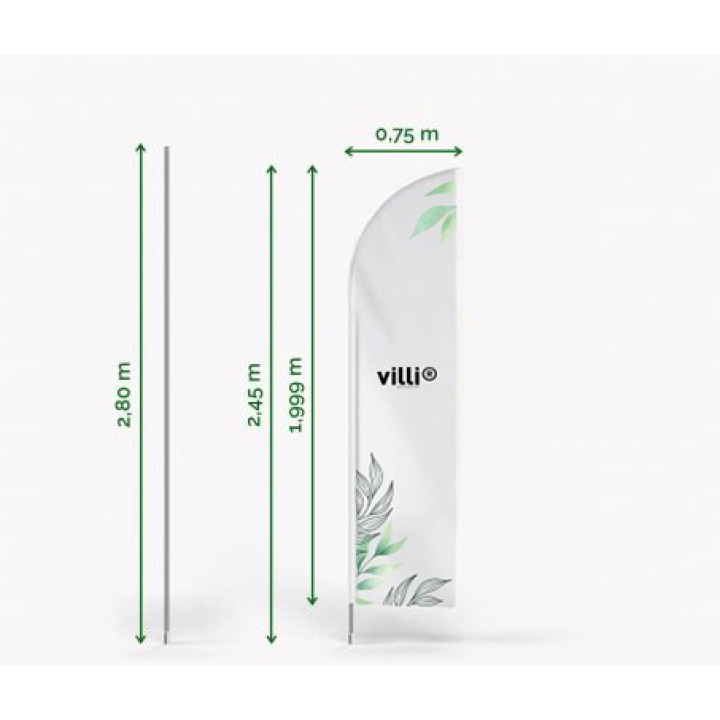 Drapeau  Oriflamme  Beachflag Taille S Recto