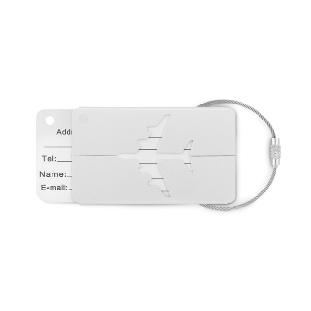 Etiquette à bagage en aluminium Argent Mat