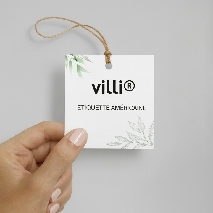 Étiquette américaine carrée