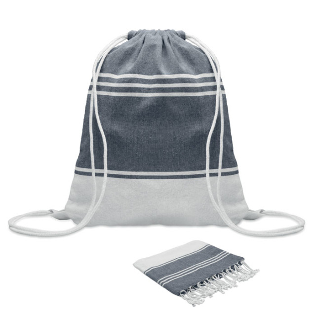 Fouta et sac assorti Bleu