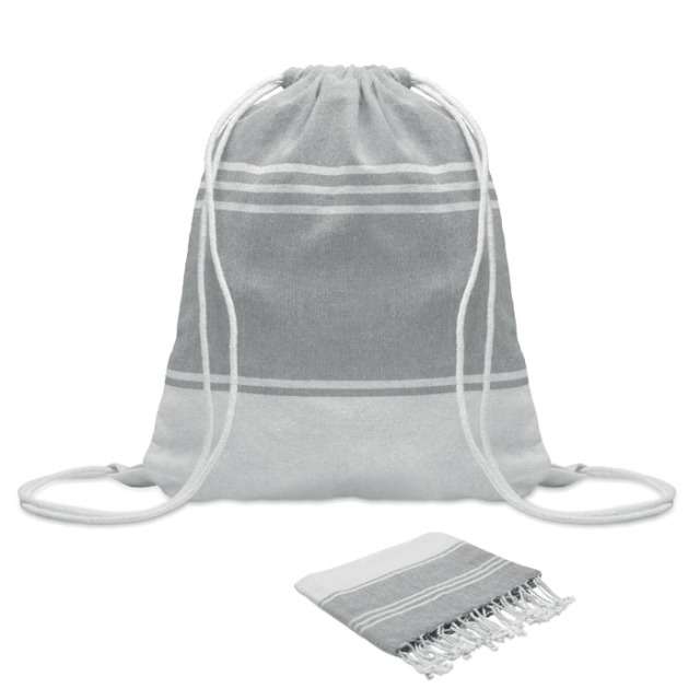 Fouta et sac assorti Gris