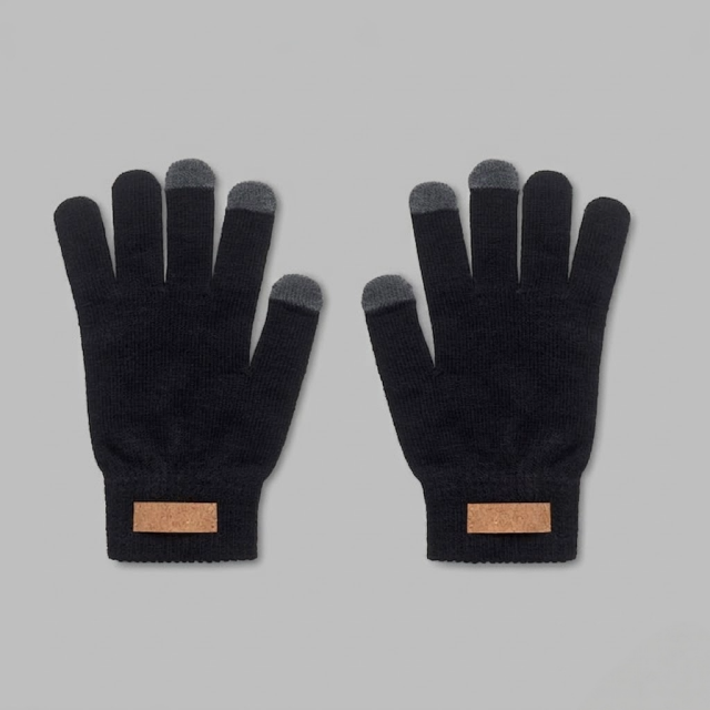Gants tactiles en RPET Noir