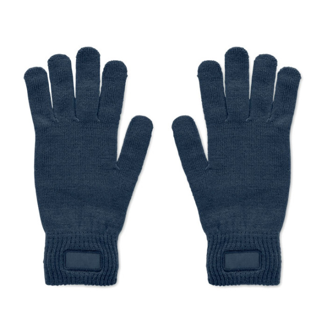 Gants tricotés en RPET Bleu Marine