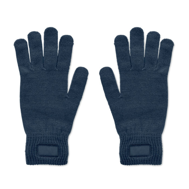 Gants tricotés en RPET Bleu Marine
