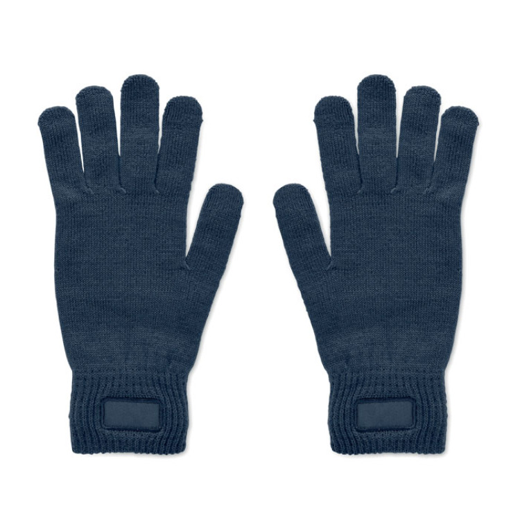 Gants tricot&eacute;s en RPET Bleu Marine