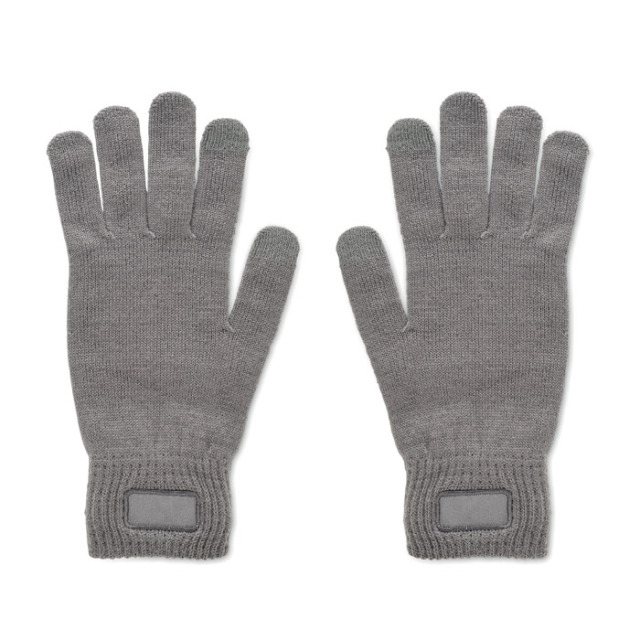 Gants tricotés en RPET Gris Pierre