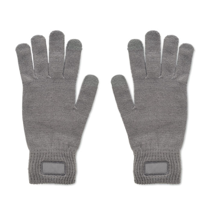 Gants tricotés en RPET Gris Pierre