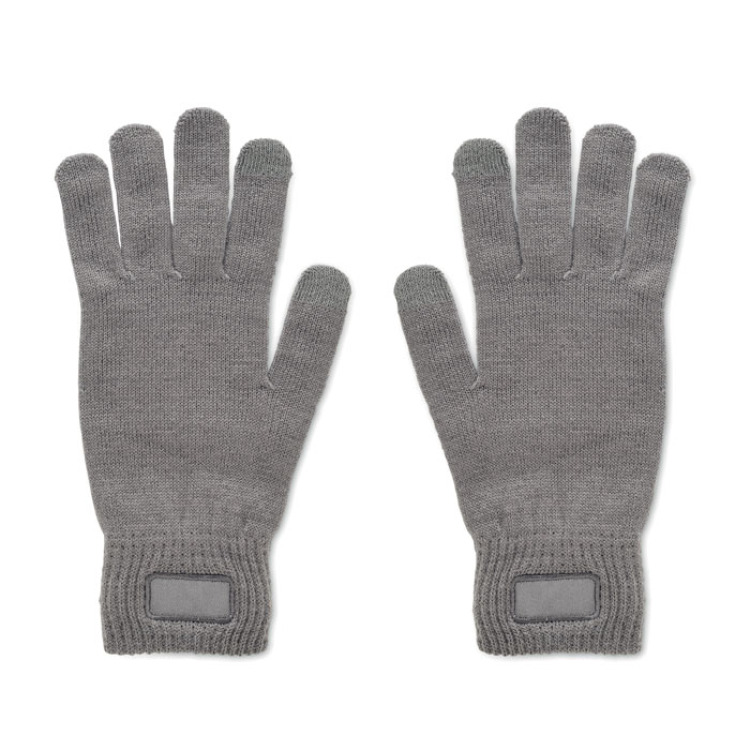 Gants tricot&eacute;s en RPET Gris Pierre