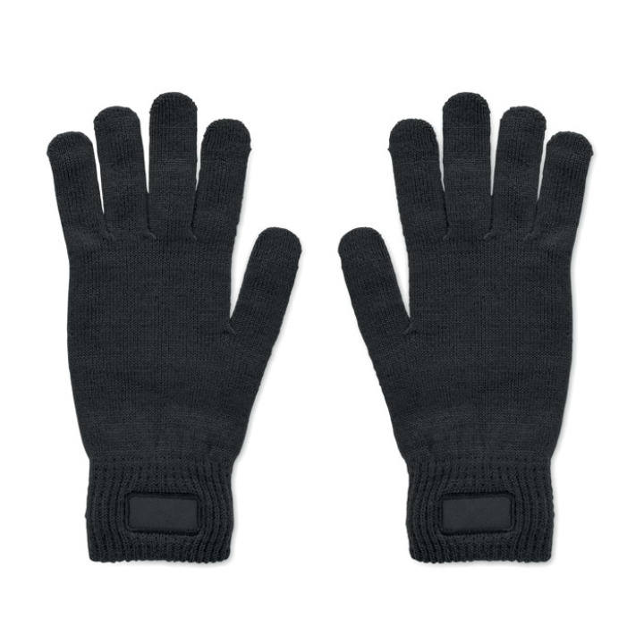 Gants tricotés en RPET Noir