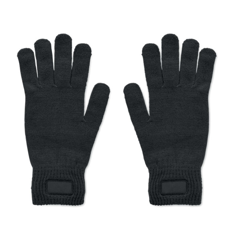 Gants tricot&eacute;s en RPET Noir