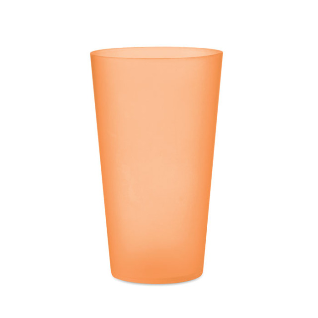 Gobelet réutilisable 500ml Orange Transparent