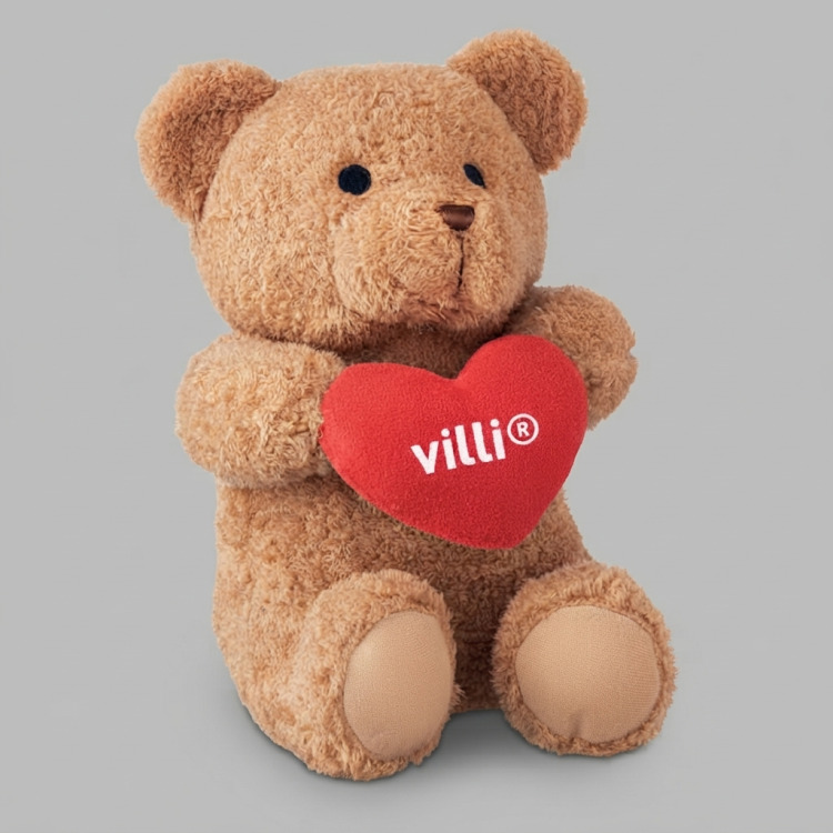 Grand Ourson avec c&oelig;ur 23cm Rouge