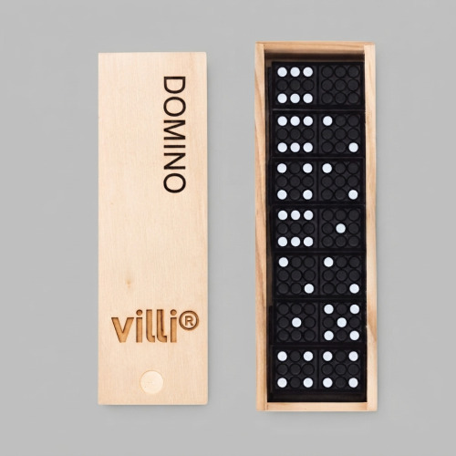 Jeu de domino dans une boite Bois