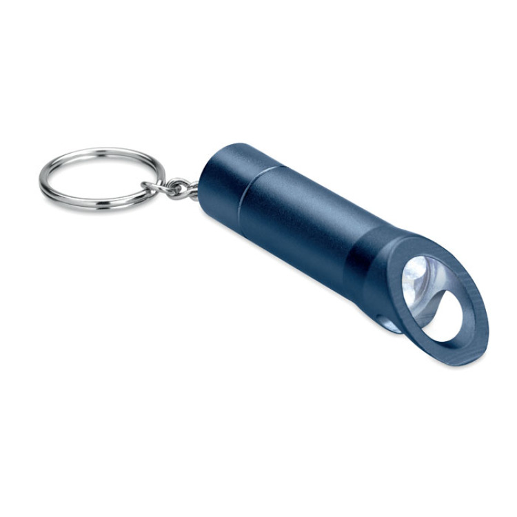 Lampe torche porte-cl&eacute;s en m&eacute;t Bleu Marine