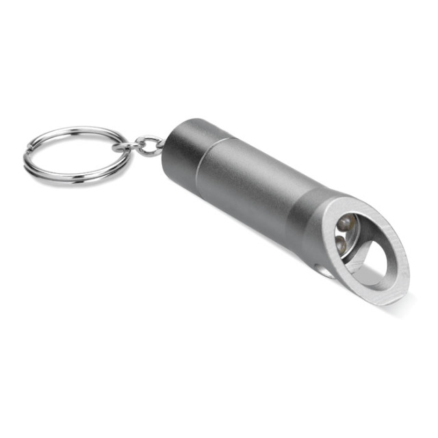 Lampe torche porteclés en mét Gris Pierre