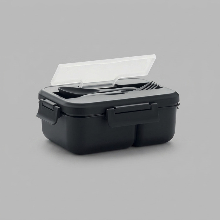 Lunch box et couverts en PP Noir
