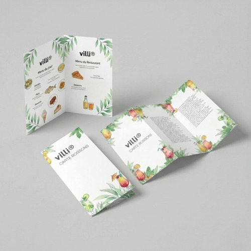 Menu et carte boissons  Dépliant