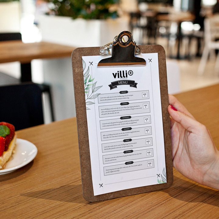 Menu Feuille à feuille A4 210 x 297 mm