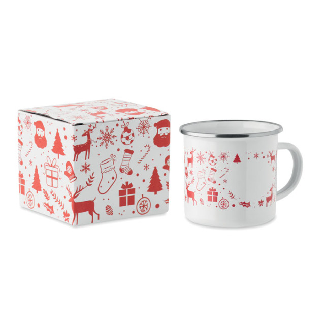 Mug de Noël en émail 300ml Blanc