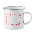 Mug de No&euml;l en &eacute;mail 300ml Blanc