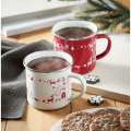 Mug de No&euml;l en &eacute;mail 300ml Blanc