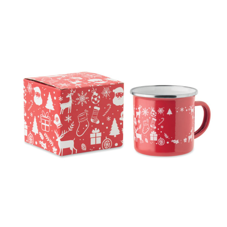 Mug de No&euml;l en &eacute;mail 300ml Rouge
