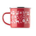 Mug de No&euml;l en &eacute;mail 300ml Rouge