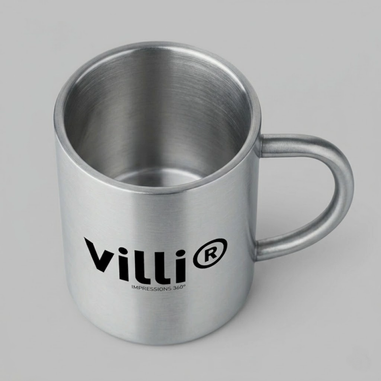Mug en acier inox recycl&eacute; Argent Mat 260ml