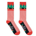Paire de chaussettes de No&euml;l L Blanc/Rouge