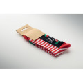 Paire de chaussettes de No&euml;l L Blanc/Rouge