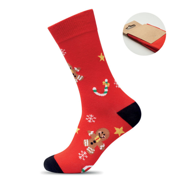 Paire de chaussettes de No&euml;l L Rouge