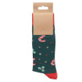 Paire de chaussettes de No&euml;l L Vert