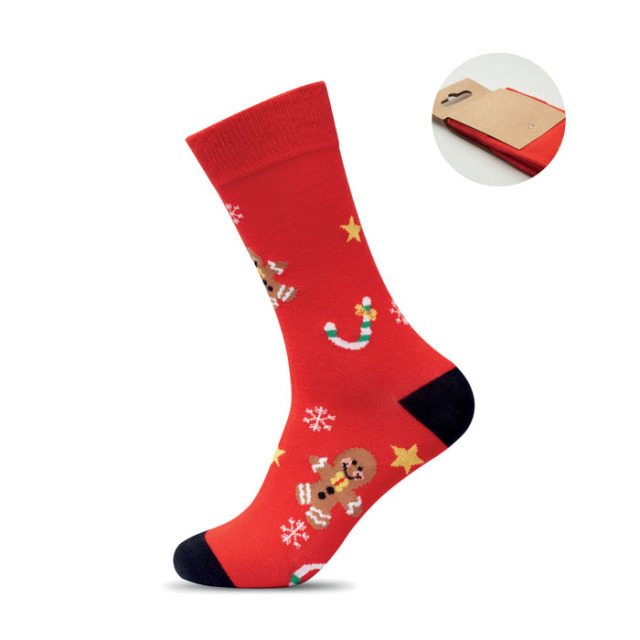 Paire de chaussettes de Noël M Rouge