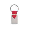 Porte clé coeur en métal Rouge