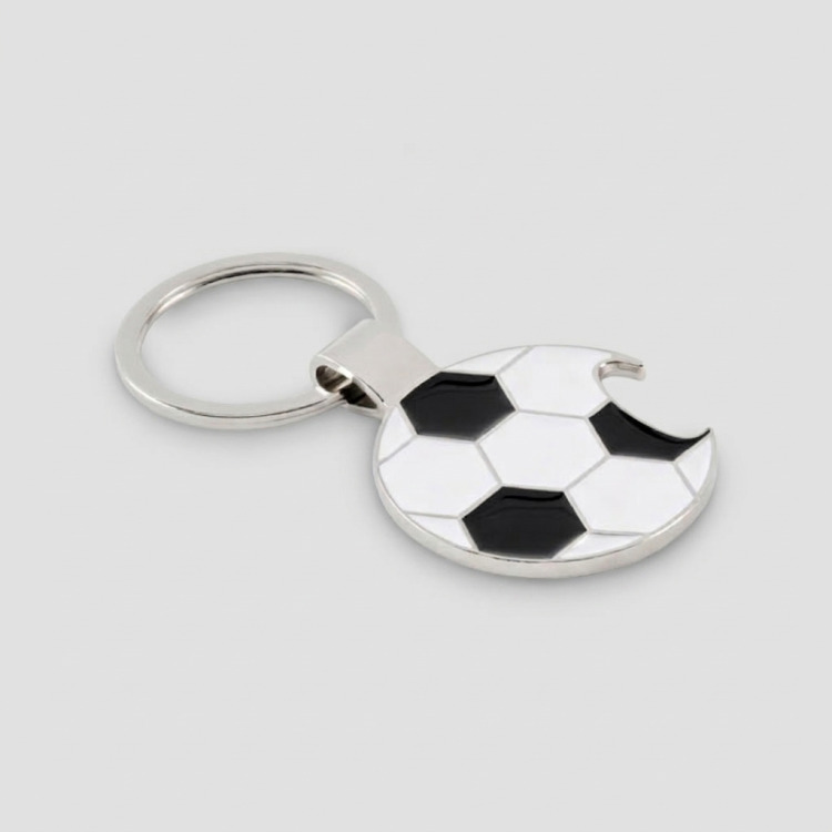 Porte-cl&eacute; football d&eacute;capsuleur Blanc/Noir
