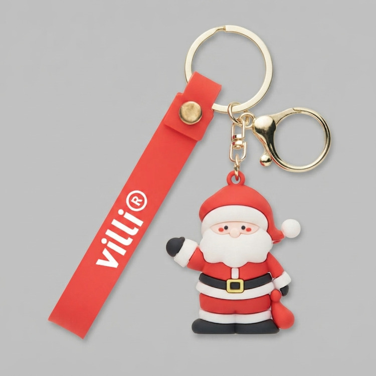 Porte-cl&eacute;s charm P&egrave;re No&euml;l Rouge