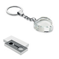 Porte-cl&eacute;s c&oelig;ur en verre Transparent