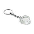 Porte-cl&eacute;s c&oelig;ur en verre Transparent