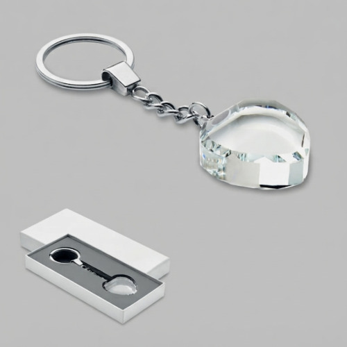 Porteclés cœur en verre Transparent