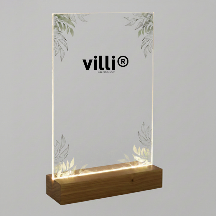 Présentoir LED transparent