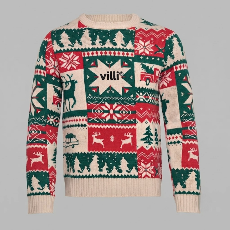 Pull de No&euml;l tricot&eacute; L-XL Beige