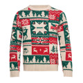 Pull de No&euml;l tricot&eacute; S-M Beige