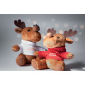 Renne en peluche avec capuche Rouge