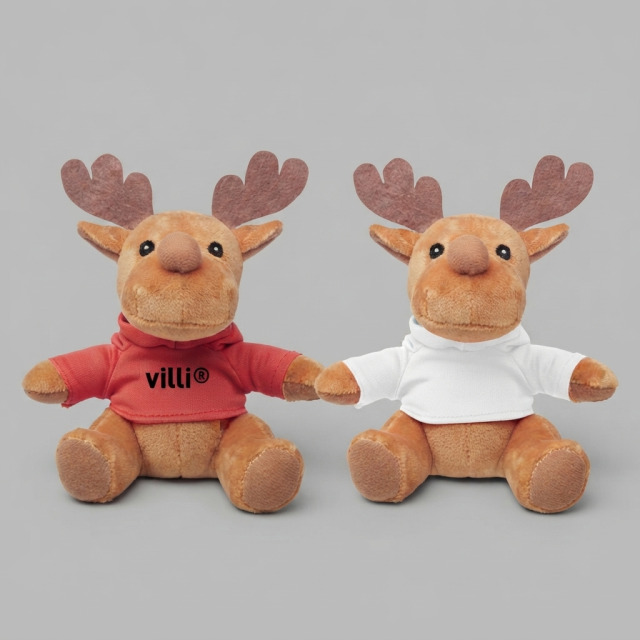 Renne en peluche avec capuche
