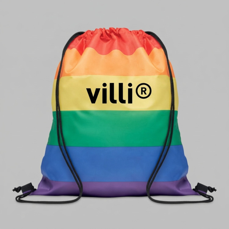 Sac &agrave; cordon arc-en-ciel RPET