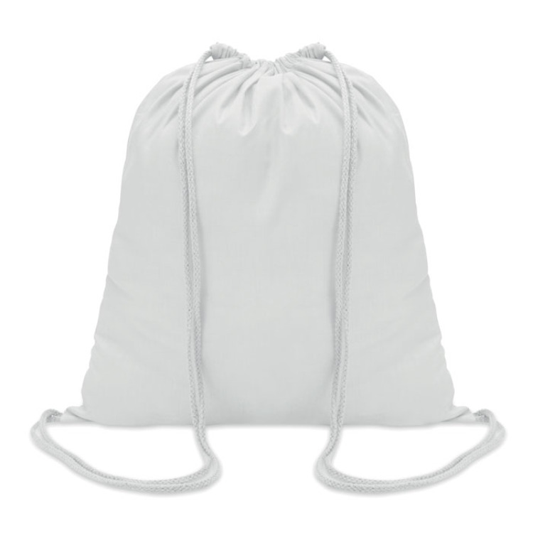Sac &agrave; cordon en coton Blanc